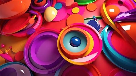 Colorful Circles Background Cc3d 3d Illustration Colorful Objects