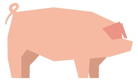 Icône De Cochon Animal De Ferme Rose Dans Un Style Polygonal Vecteur