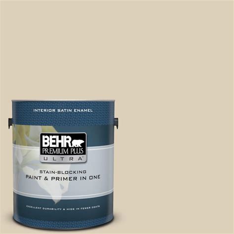 Behr Premium Plus Ultra Gal Bwc Stucco Tan Satin Enamel Interior