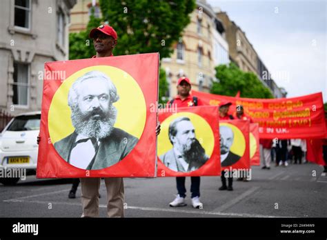 LONDON UK 1st May 2024 Trade Union Workers March From Clerkenwell