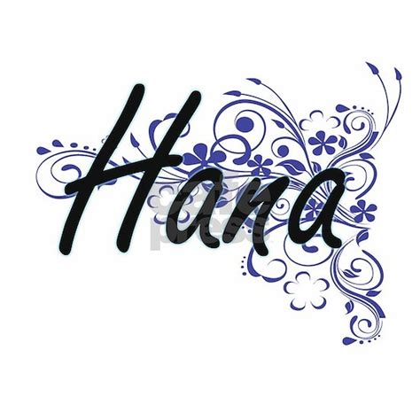 Hana Artistic Name Design with Flowers Dog Tags by Tshirts-Plus - CafePress