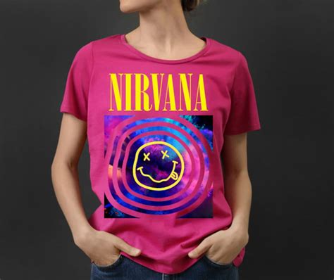 Nirvana Smile Face Overdyed Crew Neck Png Sweatshirt And T Shirt Png