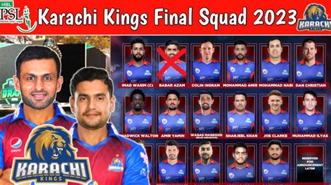 Hbl Psl Karachi Kings Squad Karachi King Squad Hbl Psl