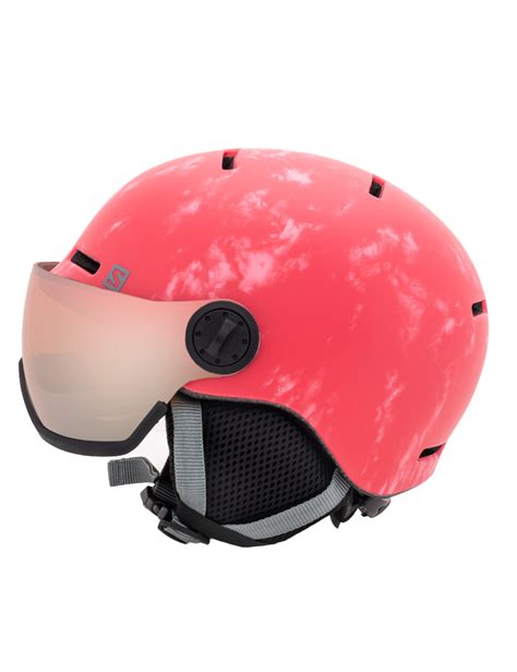 Kask Narciarski Dzieci Cy Salomon Grom Visor Pink Z Wbudowana Szyb