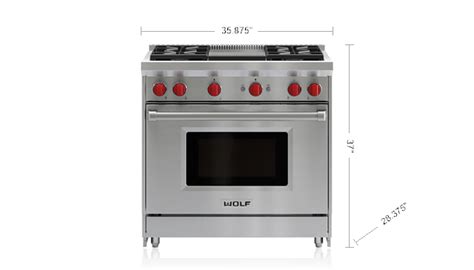 36" Gas Range 4 Burner Infrared Griddle Wolf Rangetop