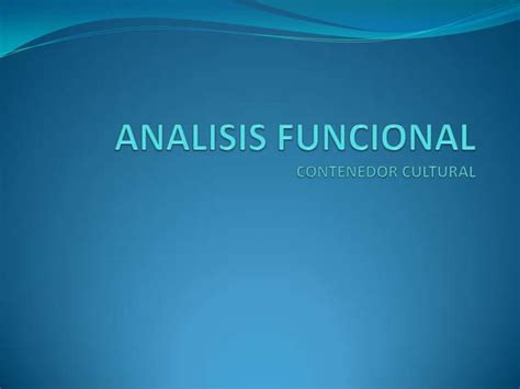 Analisis Funcional Ppt