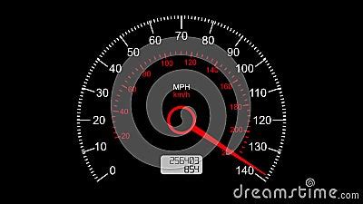 Car Speedometer And Moving Pointer On It Maximum Speed Stock Video