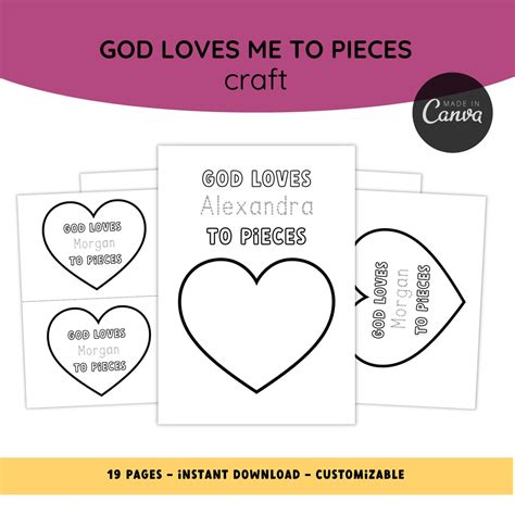 Custom God Loves Me Craft Jesus Loves Me to Pieces Craft for Kid ...