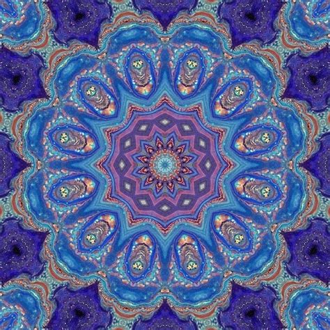 Premium Photo Abstract Mystic Blue Painted Picture Mandala Of