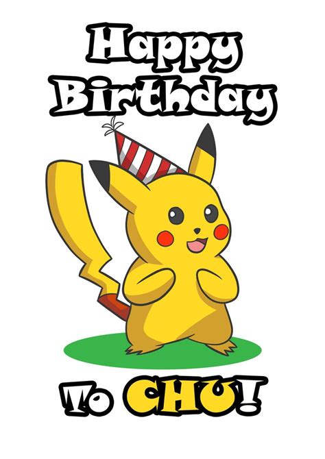 Pikachu Birthday Card Ebay - personalised birthday card Pokemon Pikachu any name/age ...