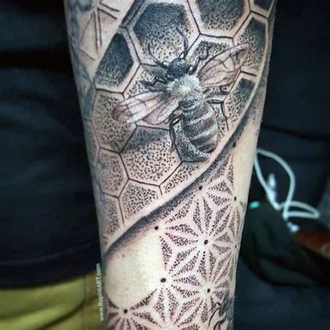 80 Honeycomb Tattoo Designs For Men Hexagon Ink Ideas