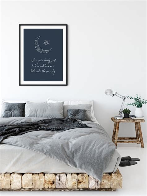 Under The Same Sky Quote Unframed Art Print Celestial Moon Etsy