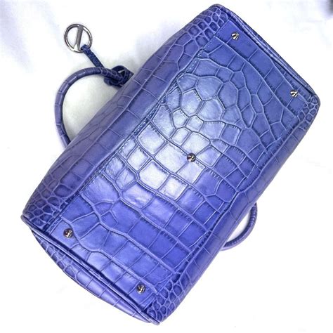 Furla Crocodile Embossed Leather Bag Made In Italy Gem