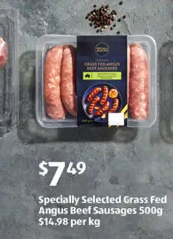 Grass Fed Angus Beef Sausages 500g Offer At ALDI