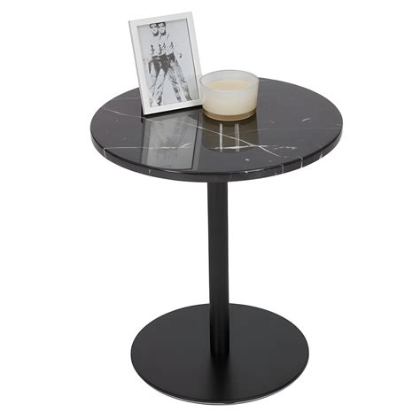 Table D Appoint Ronde En Marbre Tonya Cm Noir