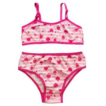 Conjunto Lingerie Infanto Juvenil Calcinha e Sutiâ Top Sem Bojo em Poliamida Liso Várias Cores