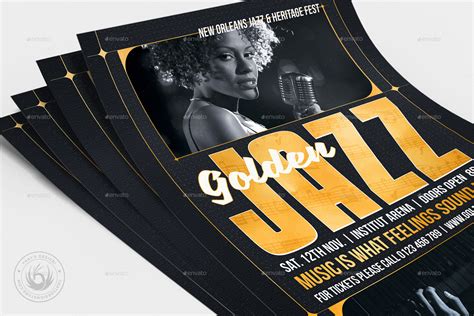 Golden Jazz Flyer Template V7 By Lou606 GraphicRiver