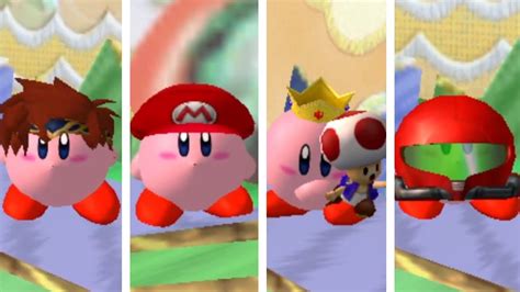 Super Smash Bros Melee All Kirby Hats And Powers Youtube