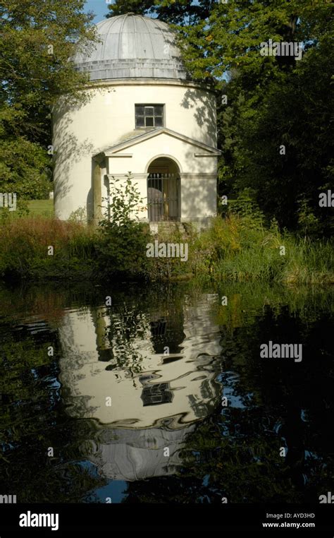 The Ionic Temple Reflected In An Ornamental Lake In The Grounds Of