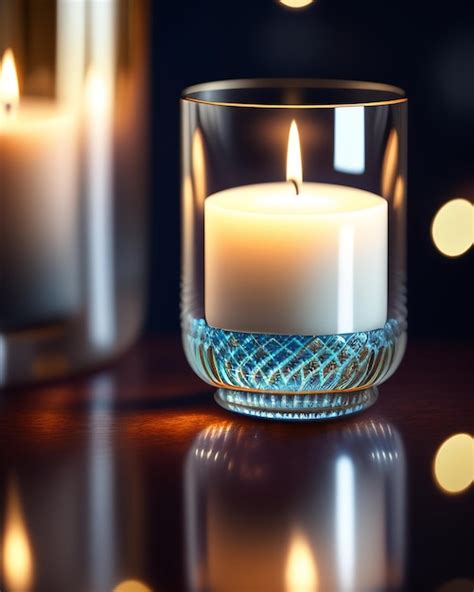 Premium Photo A Lit Candle Is Lit In A Glass Jar With The Word Candle