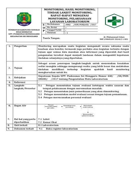 17 814 Sop Monitoring Hasil Monitoring Tindak Lanjut Monitoring