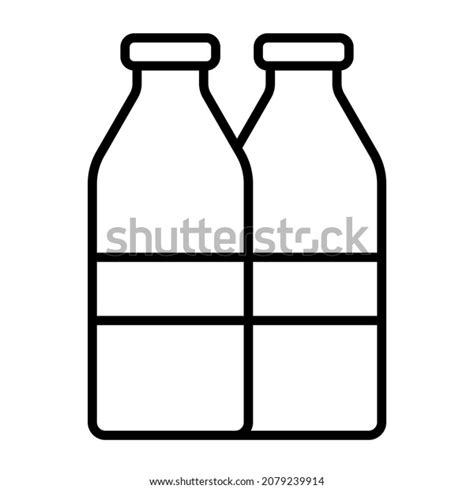 Milk Bottles Icon Vector Image Can Stock Vector Royalty Free 2079239914 Shutterstock