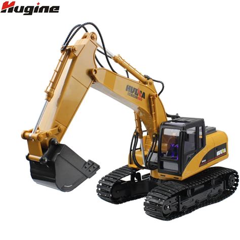 Huina rc escavadeira liga pá 15 ch 2 4g controle remoto elétrico digger