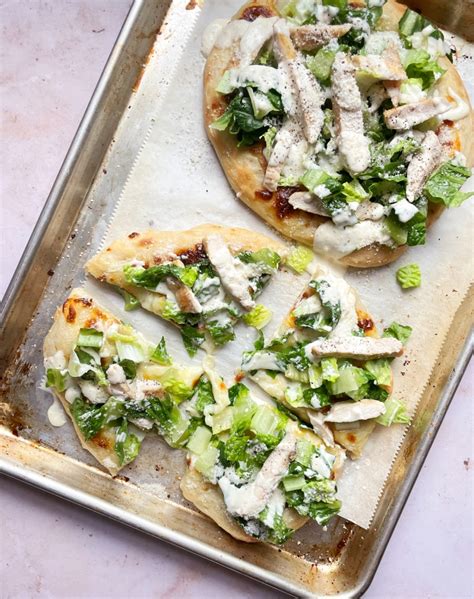 Chicken Caesar Salad Pizza Recipe Purewow