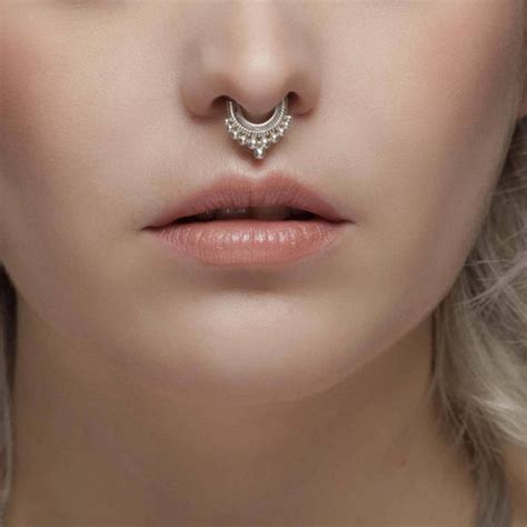 Silver Rajasthan Septum Septum Piercing Indian Septum Ring