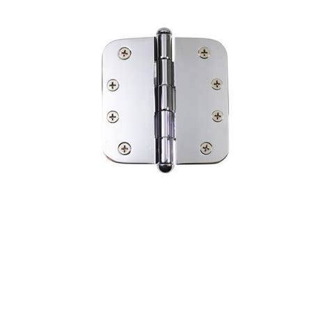 Chrome Plated Brass Cabinet Door Hinge 4 In With Removable Stainless Steel Radius Button Tip