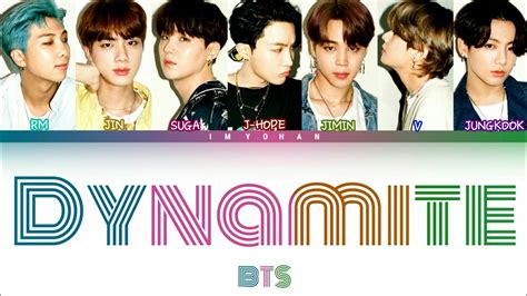 Bts Dynamite Color Coded Lyrics Eng Youtube