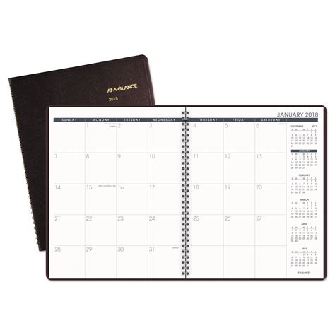 At A Glance Monthly Planner 8 7 8 X 11 Winestone 2018 2019