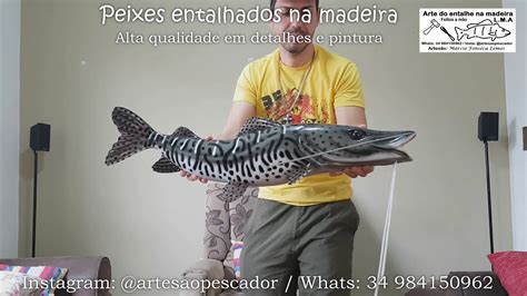 Surubim Cachara Esculturas Peixes Entalhados Na Madeira Feitos A M O