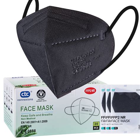 Buy Ffp Mask Black Pack Layers Protective Face Masks Ce