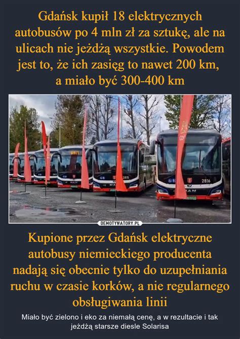 Gda Sk Kupi Elektrycznych Autobus W Po Mln Z Za Sztuk Ale Na