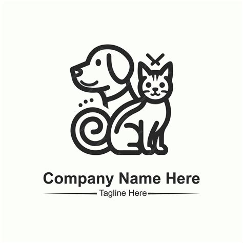 Premium Vector Dog Cat Pet Logo Vector Icon Line Art Outline Design