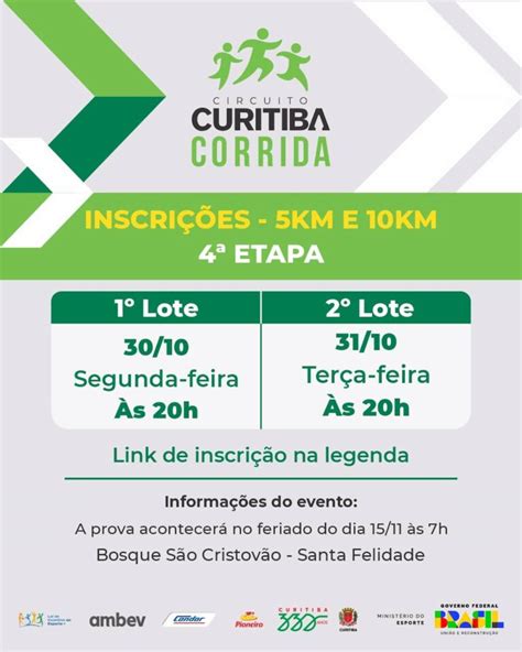 Circuito Curitiba de Corridas 2023 4ª Etapa Calendário de Corrida