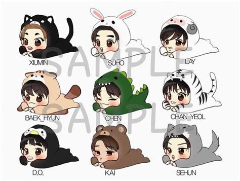 Exo Chibi Drawings