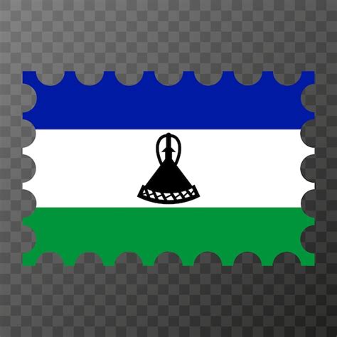 Premium Vector Postage Stamp With Lesotho Flag Vector Illustration