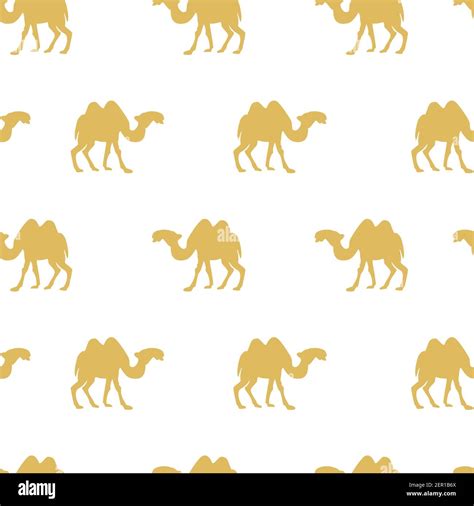 Vector Illustration Seamless Pattern With Camel Silhouette Safari