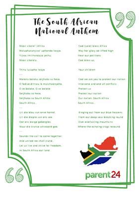 PRINT: The words to the South African national anthem | Parent