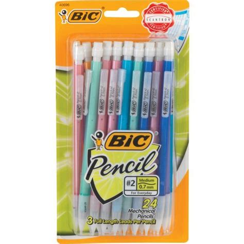 Bic Xtra Sparkle Mechanical Pencils 07mm Assorted 24pk Mplp241