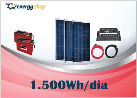 Kit Energia Solar Off Grid até 1500 WH Dia 12V