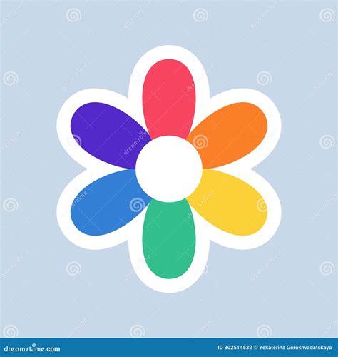 Flower In Lgbt Flag Rainbow Colored Flower Lgbt Sticker In Doodle