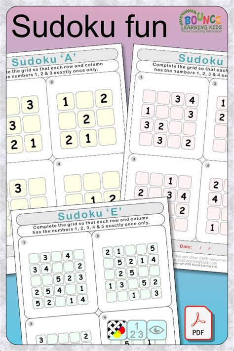 24 Fun Sudoku Puzzles For Kids