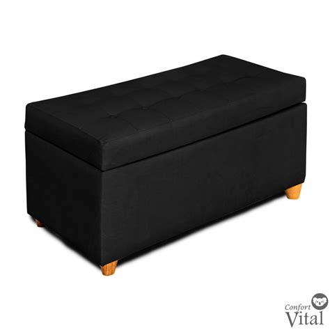 Puff Baúl Básico Negro 100x46x55cm Confort Vital Agaval