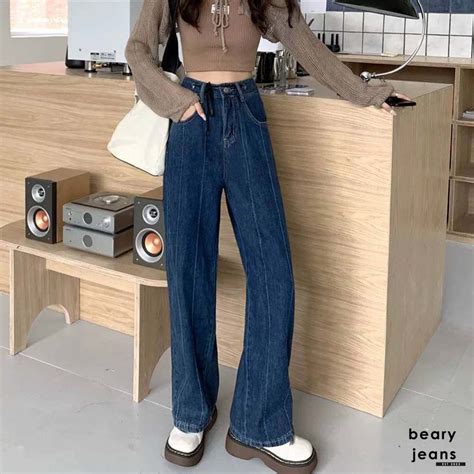 Jual BEARY JEANS BJ007 Blue Denim Culottes Jeans Celana Kulot Wanita