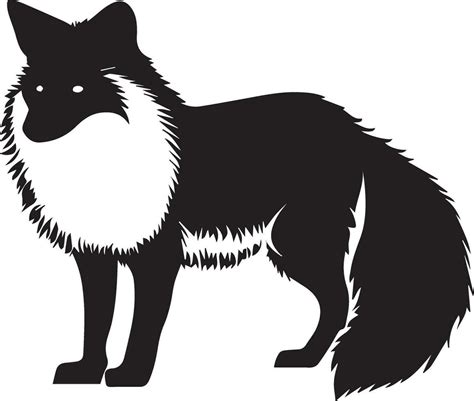 Arctic fox vector silhouette black color 27543081 Vector Art at Vecteezy