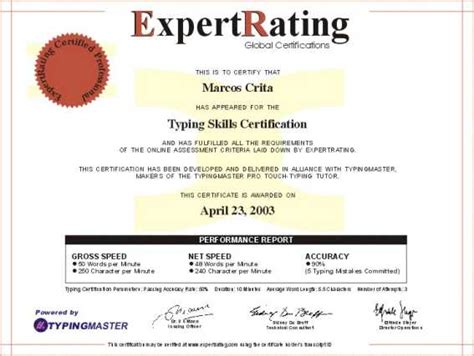 Typing Test Typing Lessons Certificate Templates Typing 52 Off