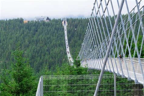 Suspension Bridge Iron Piers Of Sky Bridge 721 Dolni Morava Czech